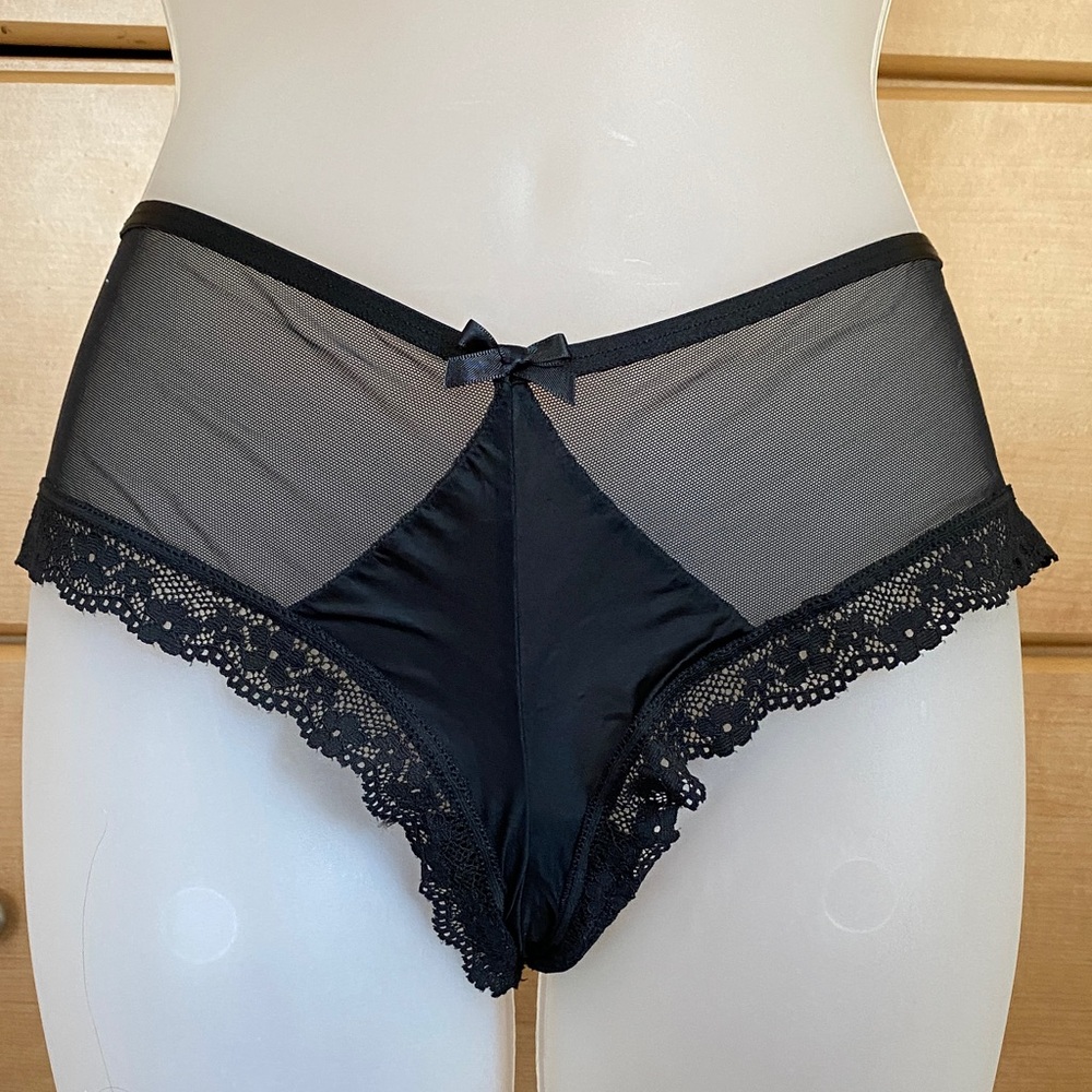 Victoria's Secret Black Sheer Lace Panties